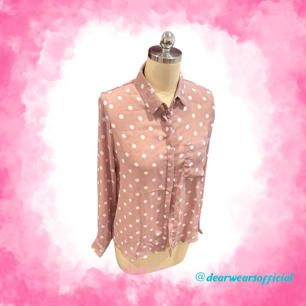 Fashion Nova Pink w/Polka Dot Blouse